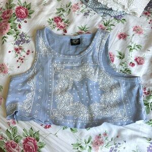 light blue crop tank